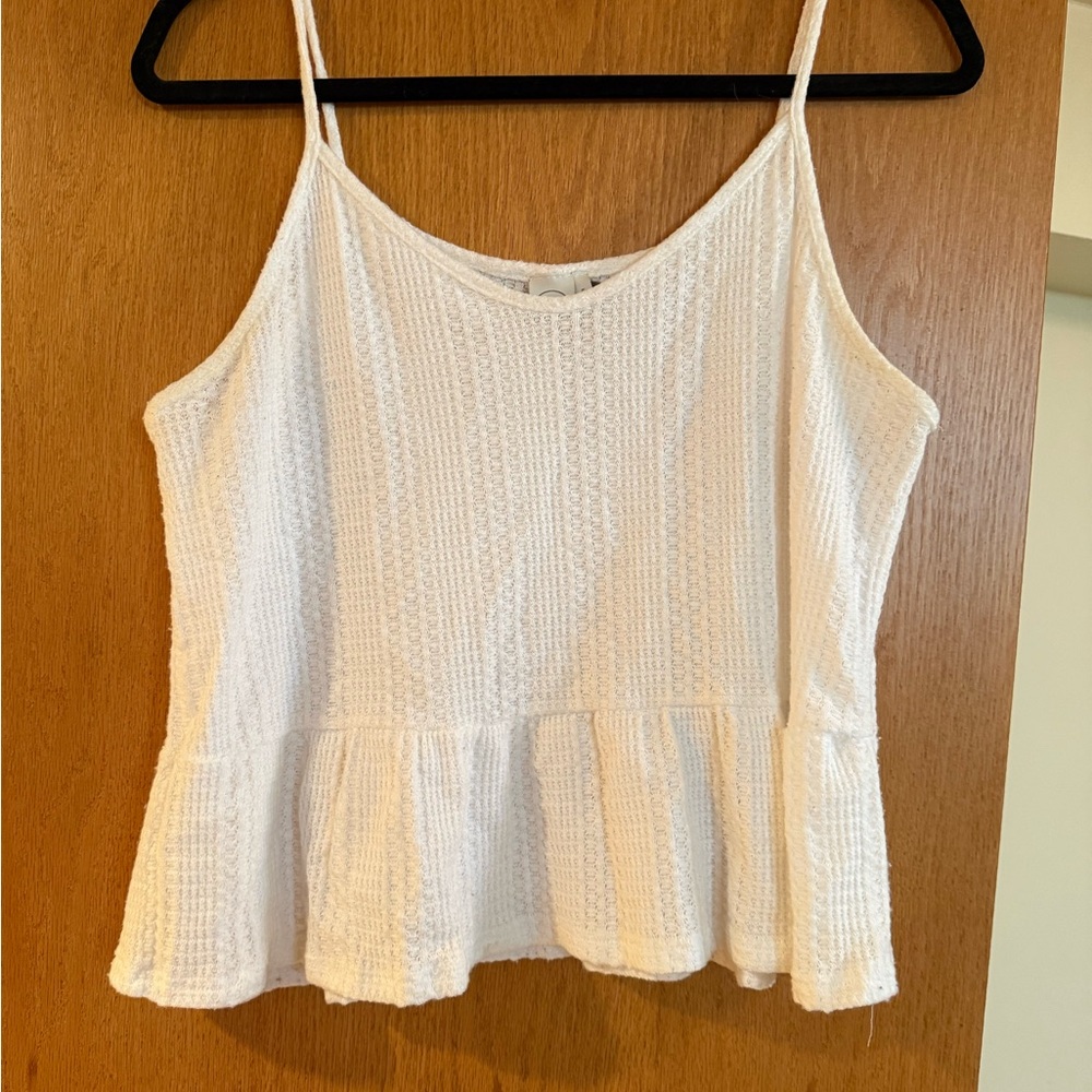 Paper Crane White Textured Camisole Top